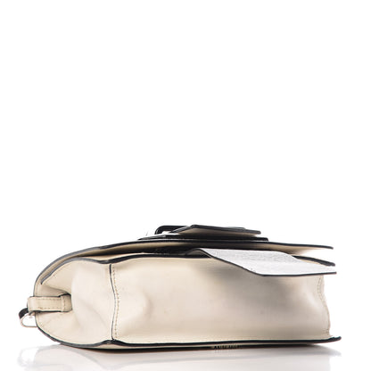 Prada City Calf Plex Ribbon Bag White Black 4 of 30