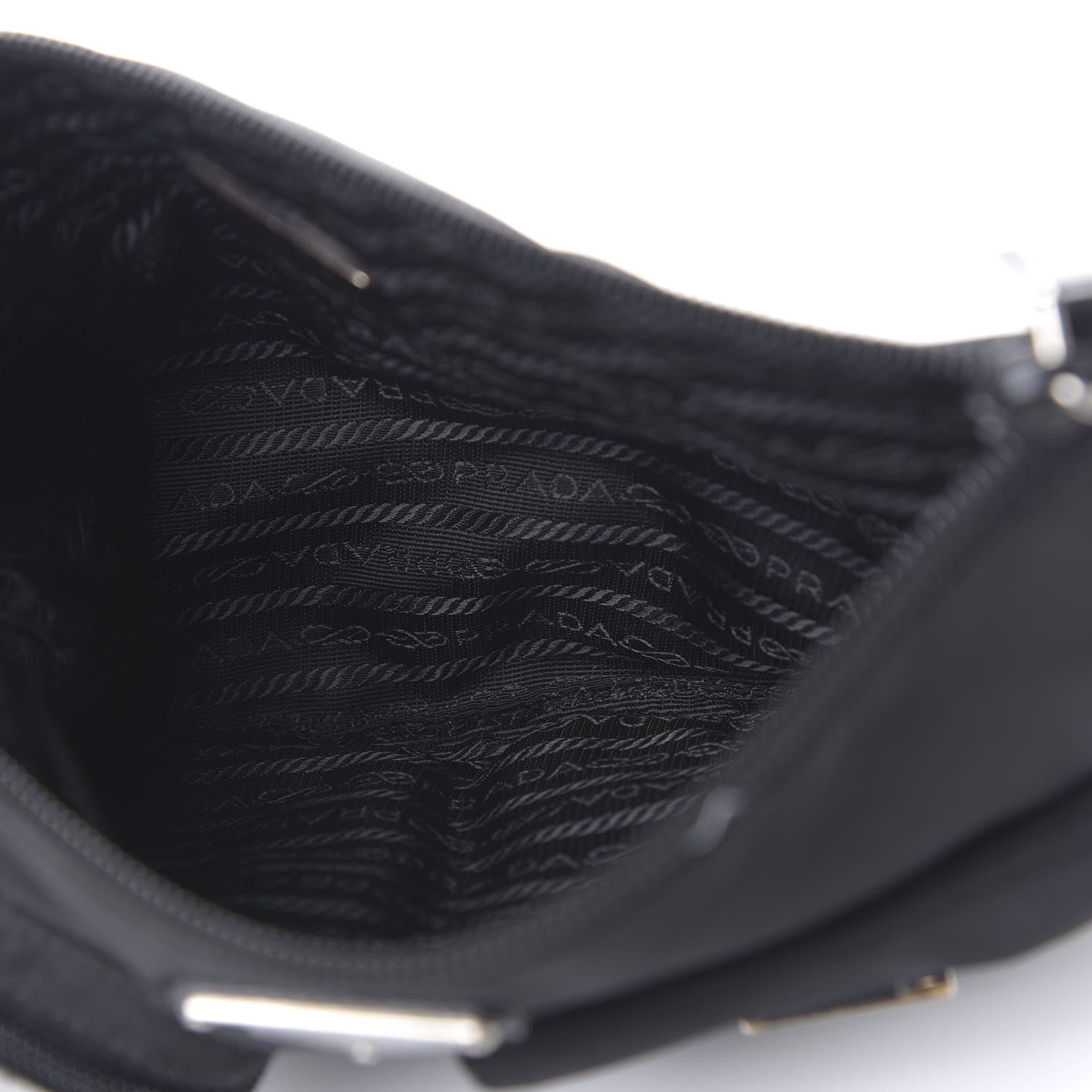 Prada Tessuto Nylon Soft Calfskin Sling Belt Bag Black 4 of 9