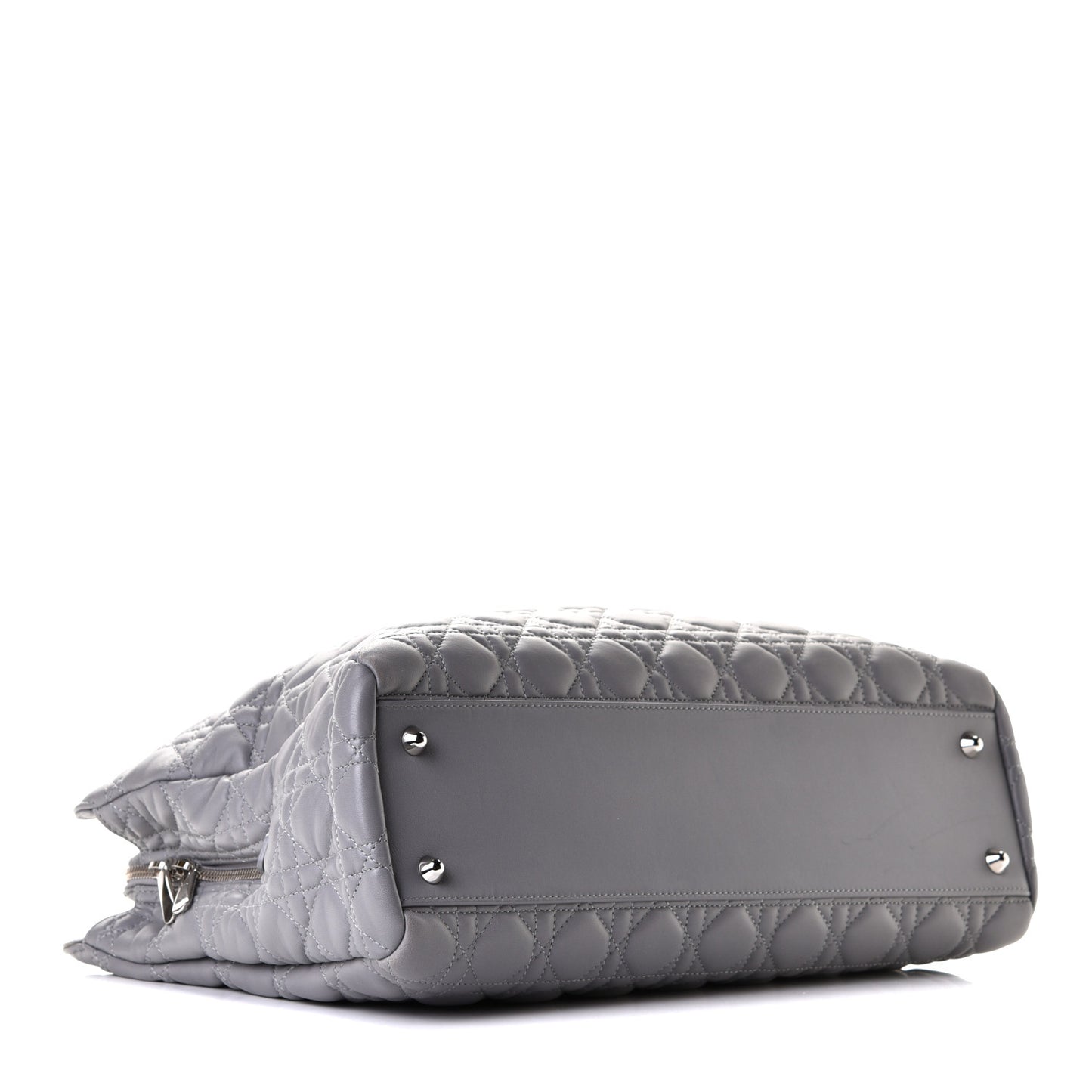 Lambskin Cannage Large Dior Soft Shopping Tote Grey