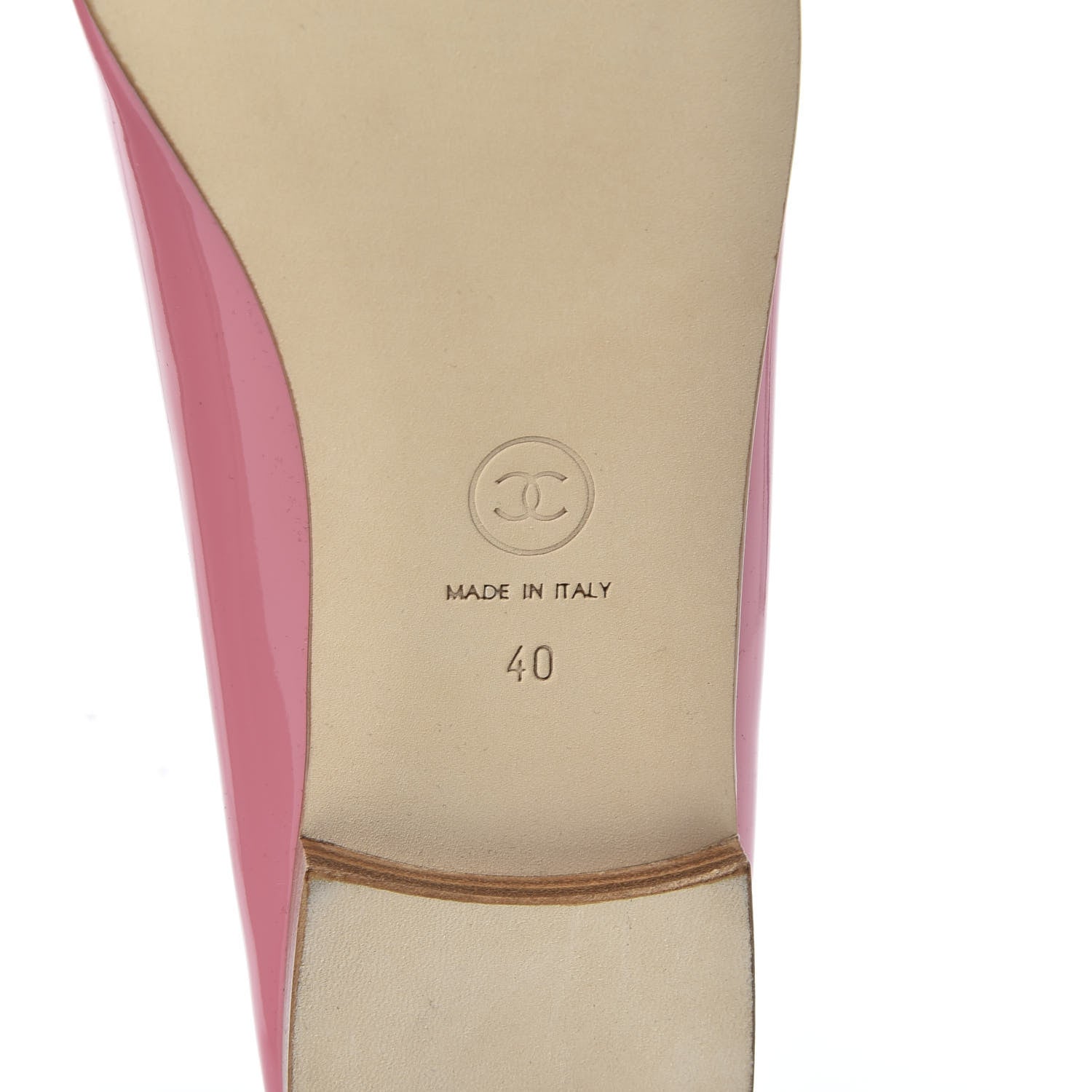 Chanel Patent CC Cap Toe Ballerina Flats 40 Light Pink 8 of 9