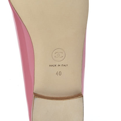 Chanel Patent CC Cap Toe Ballerina Flats 40 Light Pink 8 of 9