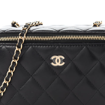Chanel Lambskin Quilted Small Vanity Case With Chain Black 10 of 11