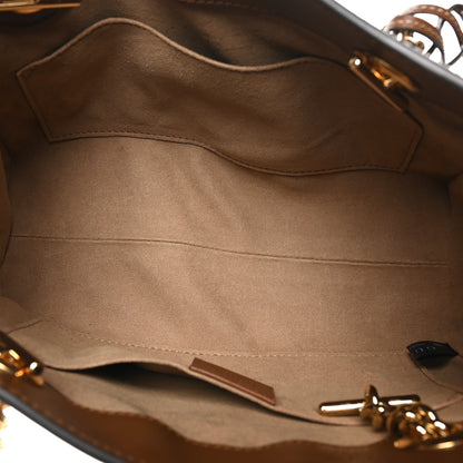 Gucci GG Supreme Monogram Calfskin Small Padlock Tote Beige Ebony Tuscany 5 of 10