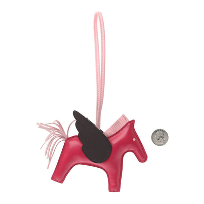 Hermes Milo Lambskin Grigri Rodeo Pegase Horse Bag Charm MM Framboise Rose Sakura Rouge Sellier 2 of 4
