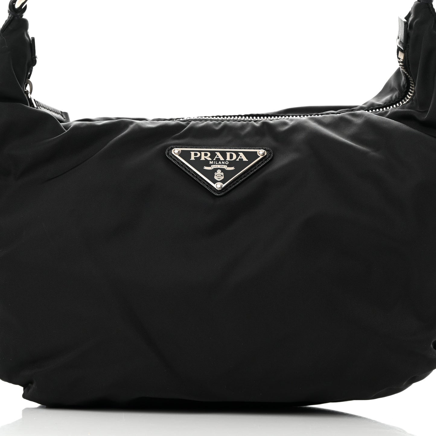 Tessuto Nylon Saffiano Sacca Shoulder Bag Black