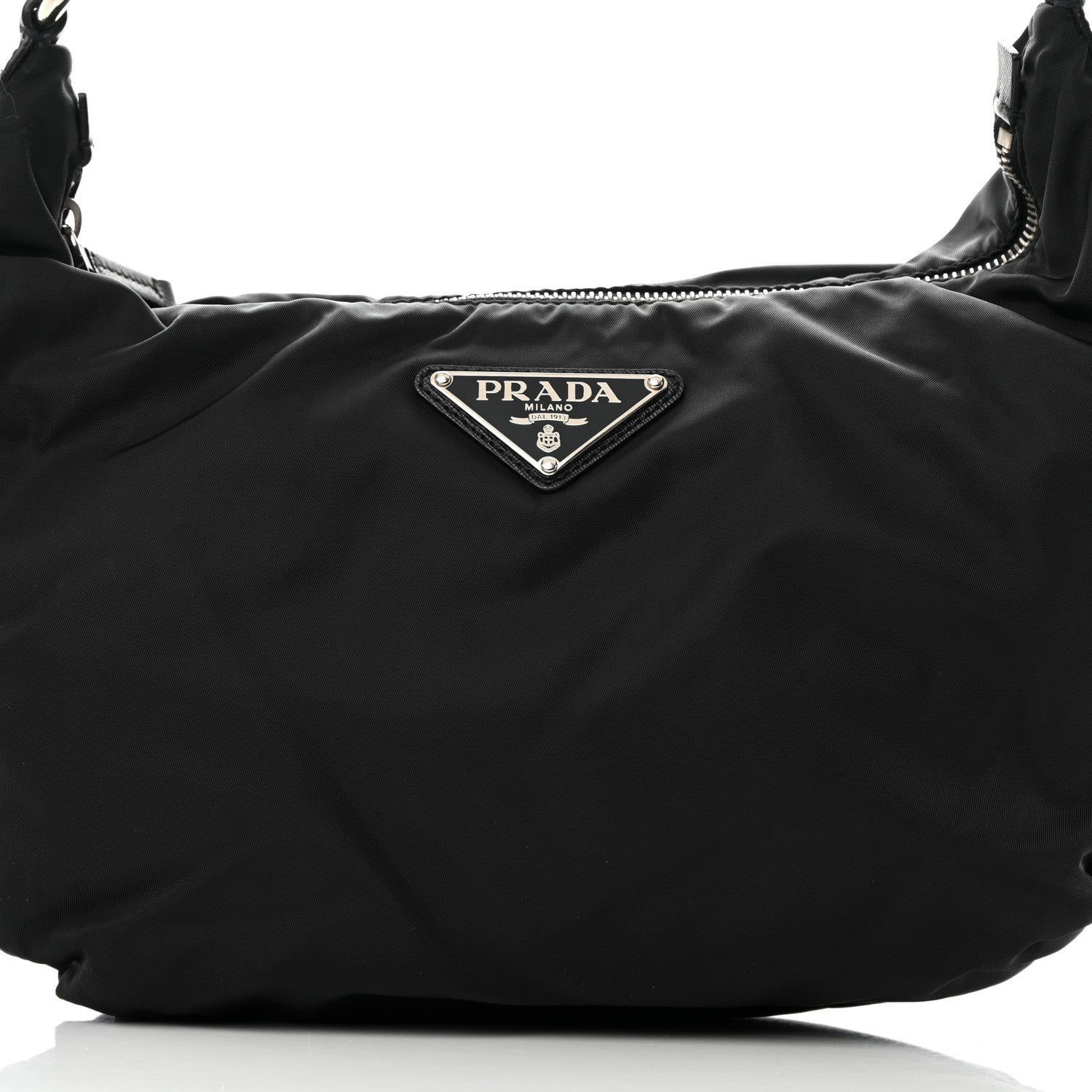 Prada Tessuto Nylon Saffiano Sacca Shoulder Bag Black 8 of 11