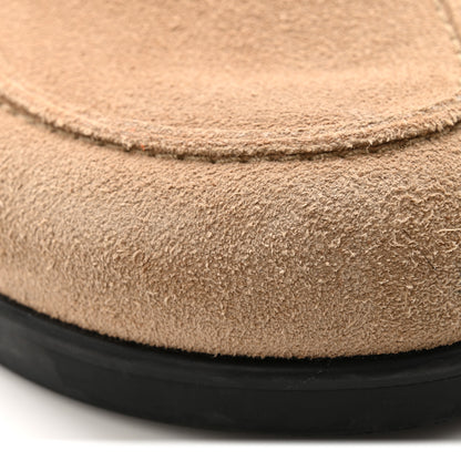 Hermes Suede Calfskin Womens Go Mules 37 Beige Argile 11 of 12