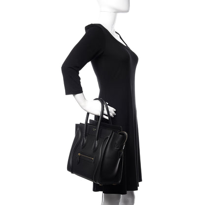 Celine Smooth Calfskin Micro Luggage Black 2 of 8