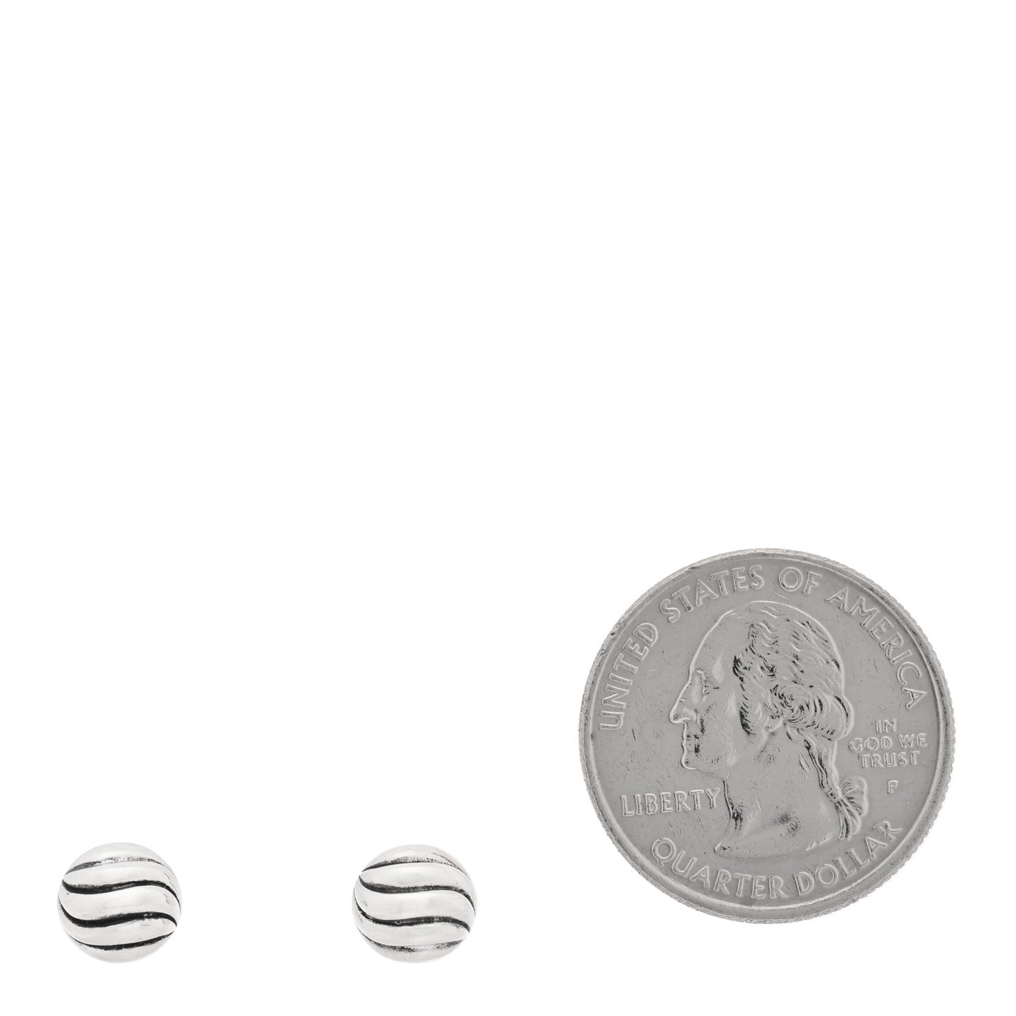 Sterling Silver 8mm Sculpted Cable Stud Earrings