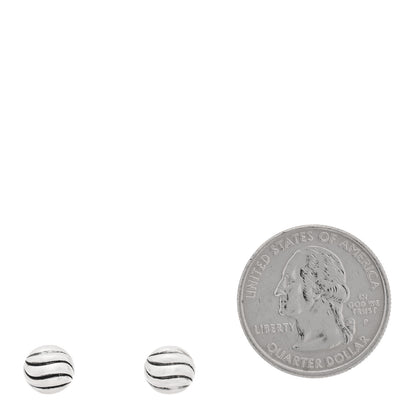David Yurman Sterling Silver 8mm Sculpted Cable Stud Earrings 2 of 4