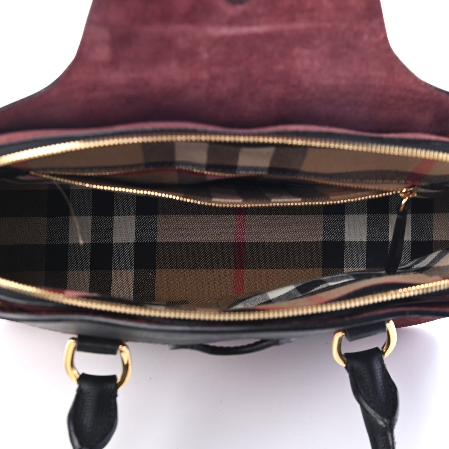 Burberry Suede Calfskin Medium Milverton Satchel Elderberry 4 of 4