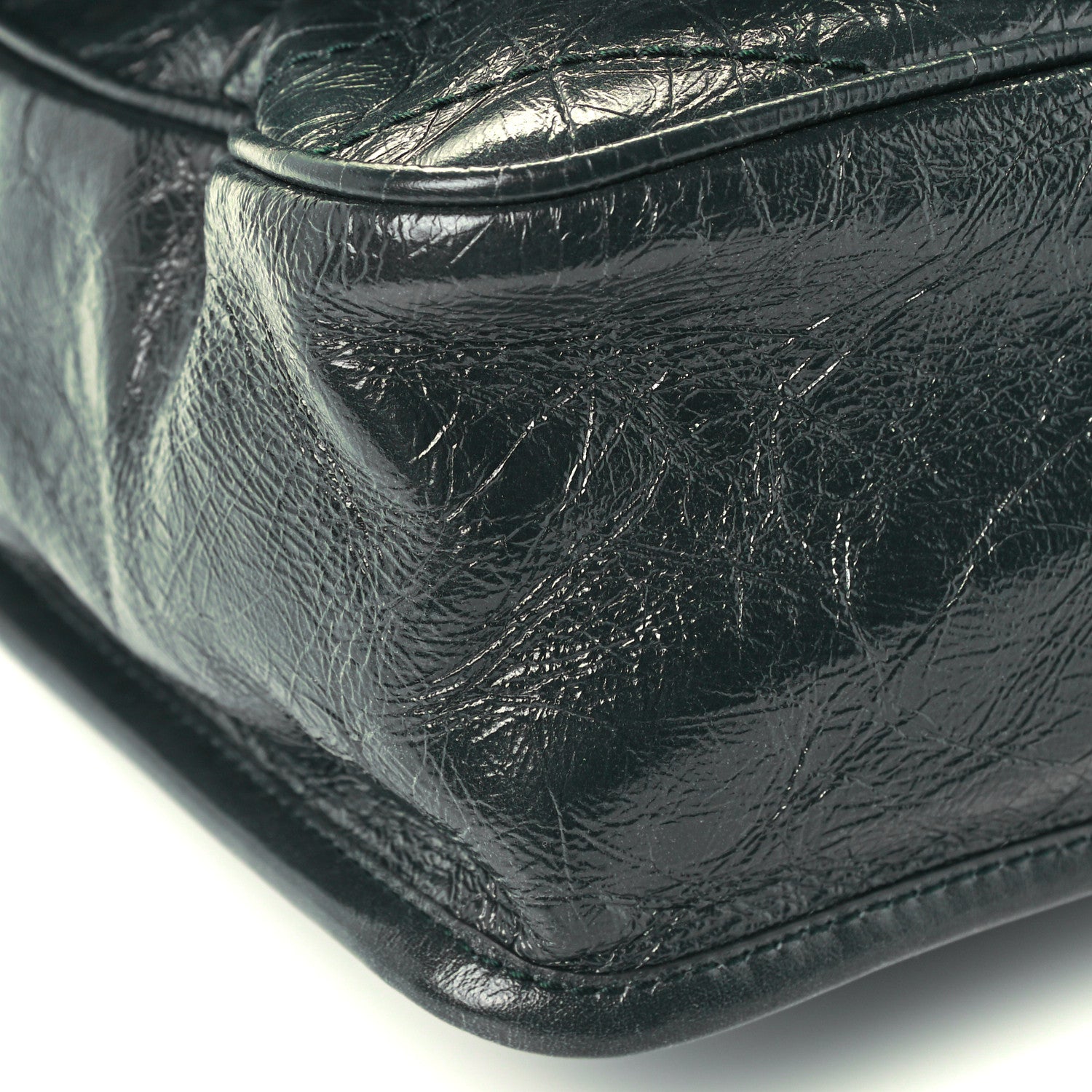 Saint Laurent Crinkled Calfskin Matelasse Monogram Medium Niki Chain Satchel Dark Green 9 of 10
