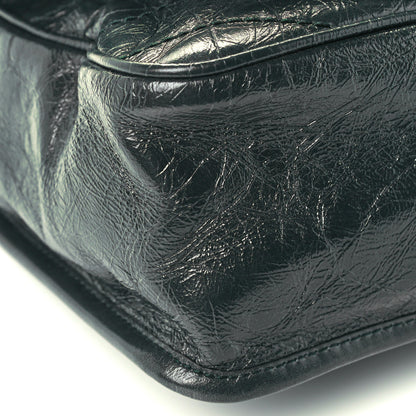Saint Laurent Crinkled Calfskin Matelasse Monogram Medium Niki Chain Satchel Dark Green 9 of 10