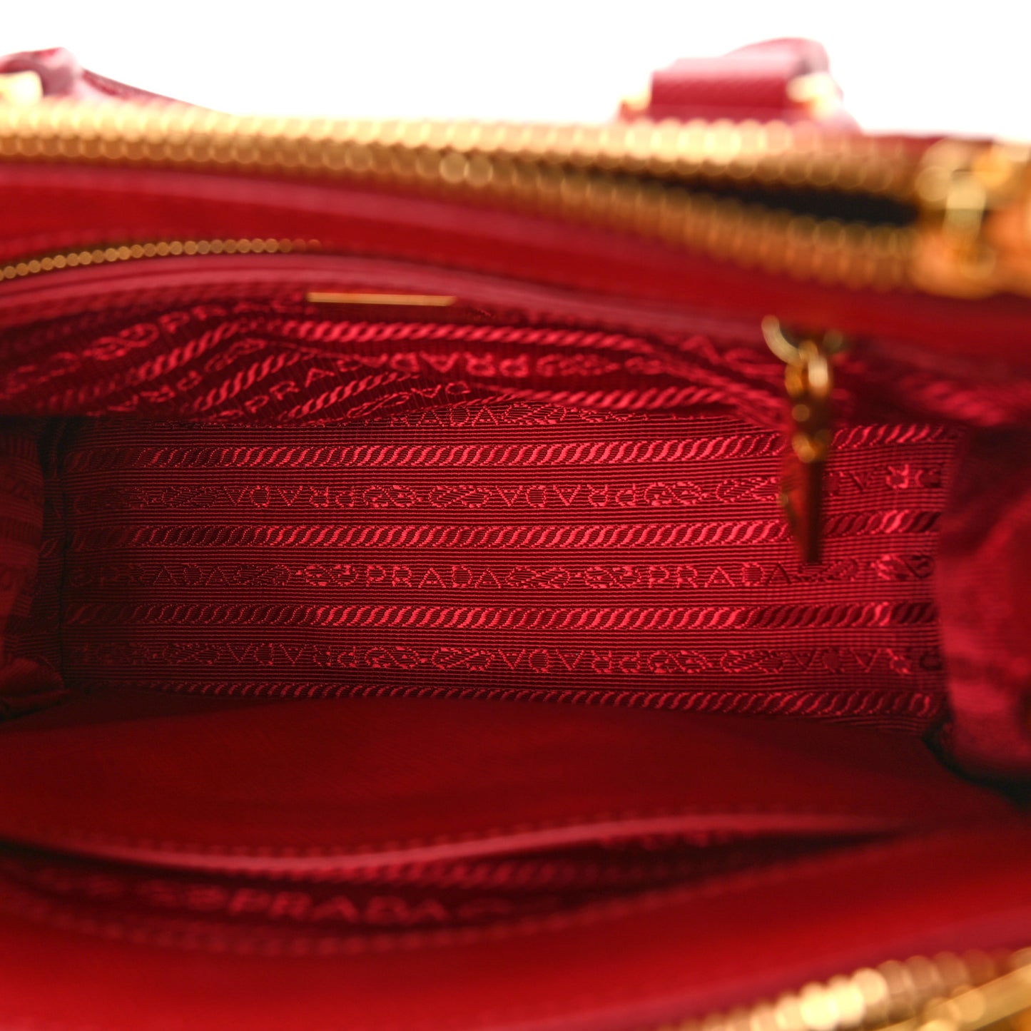 Saffiano Mini Galleria Double Zip Tote Fuoco