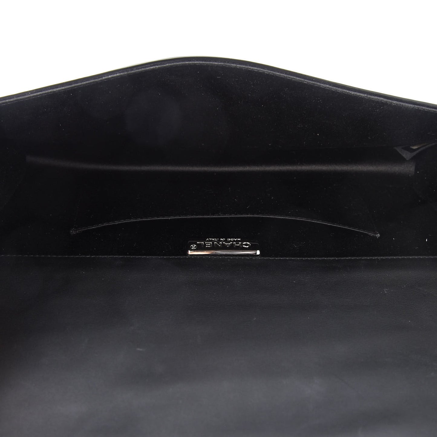Patent Quilted Boy Flap Clutch Black