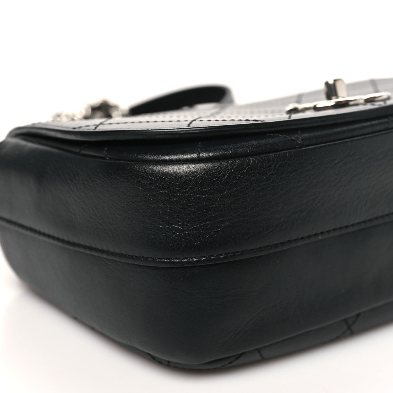 Chanel Calfskin Stitched Small Ring My Bag Flap Crossbody Bag Black 9 of 10