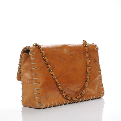 Chanel Calfskin Embossed XL Jumbo Flap Natural 3 of 20