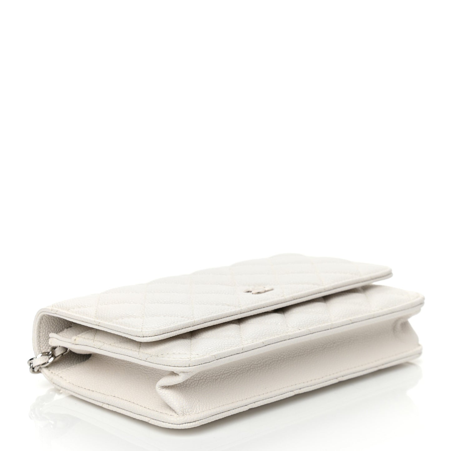 Caviar Quilted Wallet On Chain WOC White