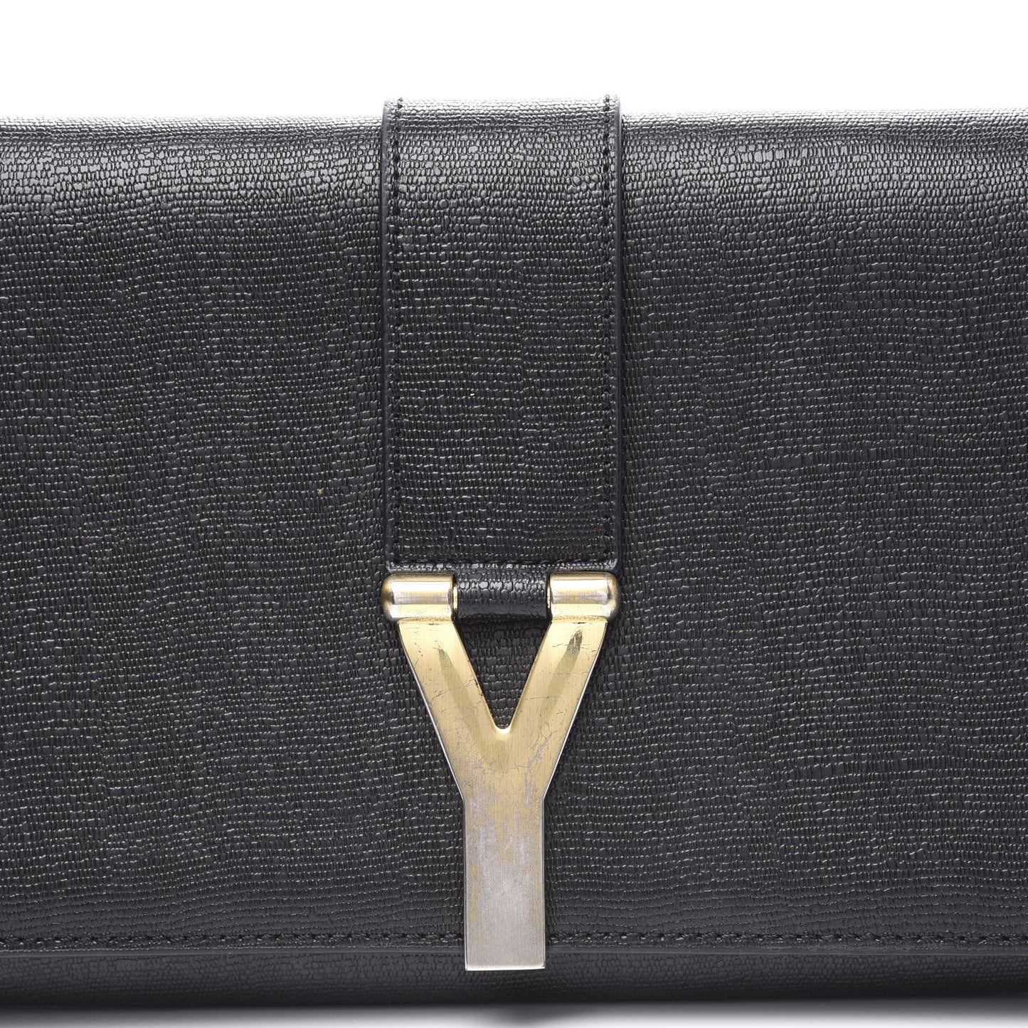 Textured Calfskin Y Ligne Clutch Black
