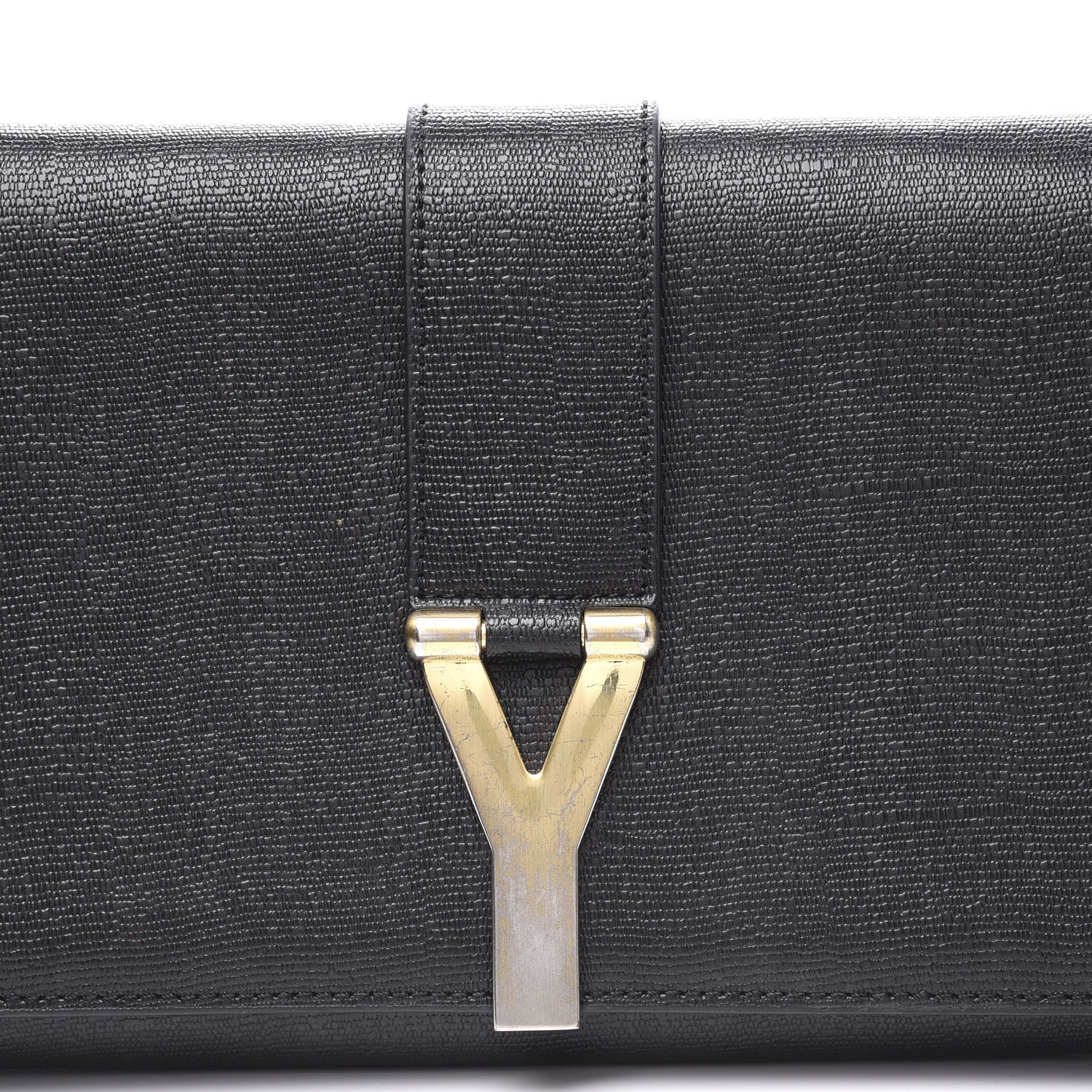 Saint Laurent Textured Calfskin Y Ligne Clutch Black 8 of 8