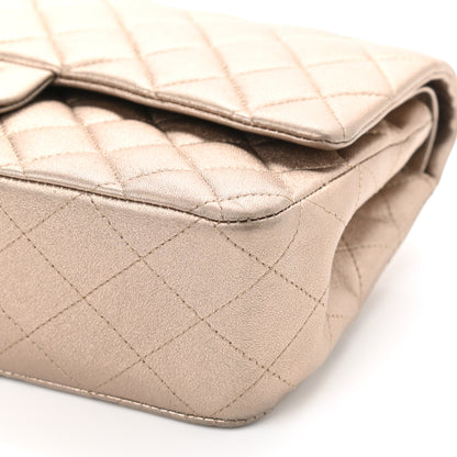 Chanel Metallic Lambskin Quilted Medium Double Flap Pink 10 of 10