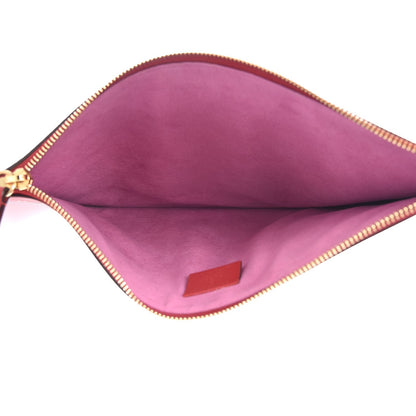Gucci GG Supreme Monogram Bosco Patch Zip Pouch Beige Malva Hibiscus Red 11 of 13