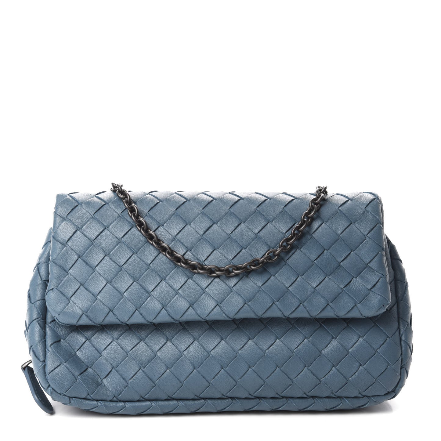 Nappa Intrecciato Mini Chain Messenger Oceano