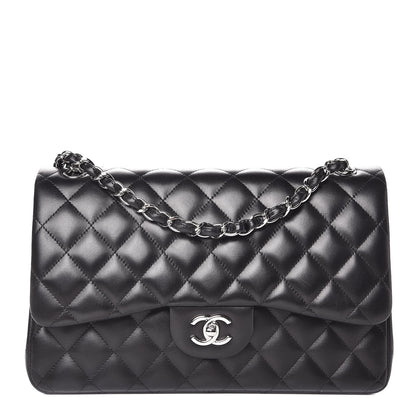 Chanel Lambskin Quilted Jumbo Double Flap Black 1 of 10