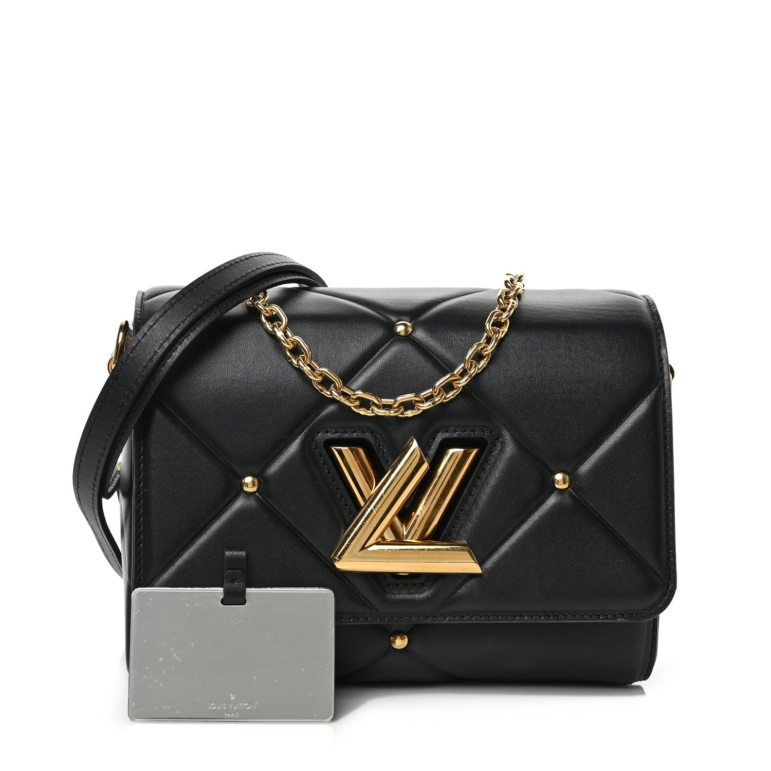 Louis Vuitton Lambskin Quilted Twist MM Black 1 of 8