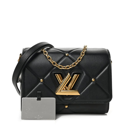 Louis Vuitton Lambskin Quilted Twist MM Black 1 of 8