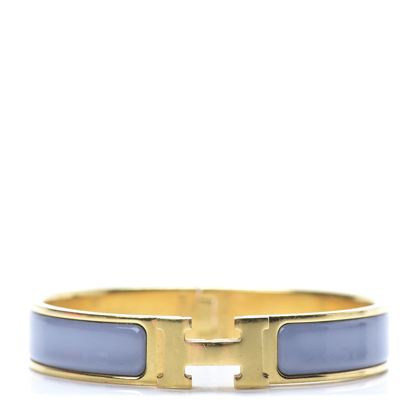 Enamel Narrow Clic Clac H Bracelet PM Bleu Lin