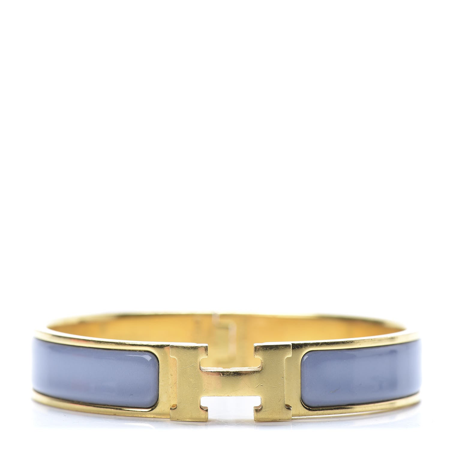 Hermes Enamel Narrow Clic Clac H Bracelet PM Bleu Lin 1 of 6