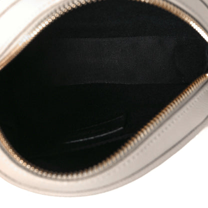 Saint Laurent Grain De Poudre Matelasse Chevron Quilted Round Vinyle Camera Bag Blanc Vintage 5 of 9