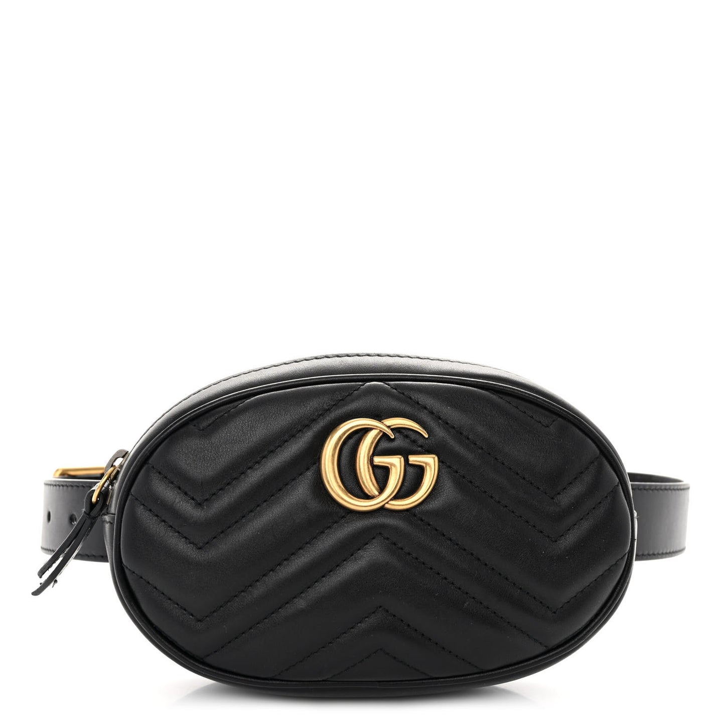 Calfskin Matelasse GG Marmont Belt Bag 75 30 Black