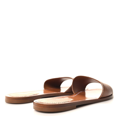 Louis Vuitton Calfskin Lock It Flat Mule 39 Cognac 4 of 8