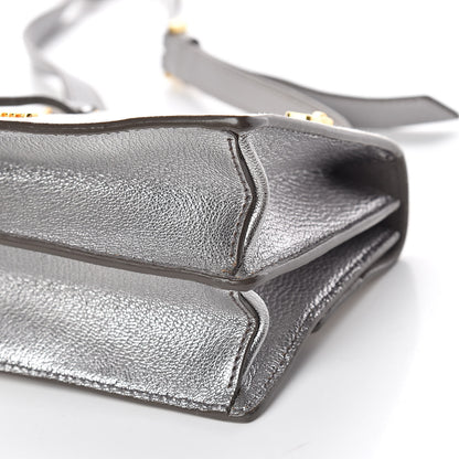 Miu Miu Goatskin Bandoliera Madras Bi-Color Shoulder Bag Chrome White 9 of 12