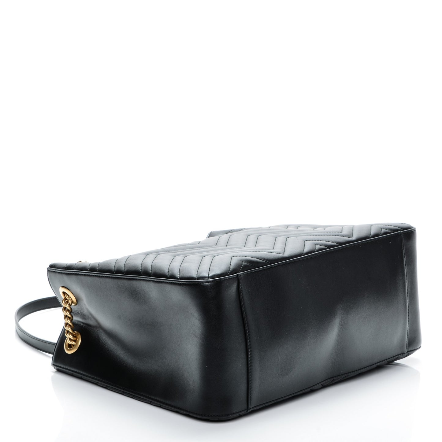 Calfskin Matelasse Medium GG Marmont Shoulder Tote Bag Black