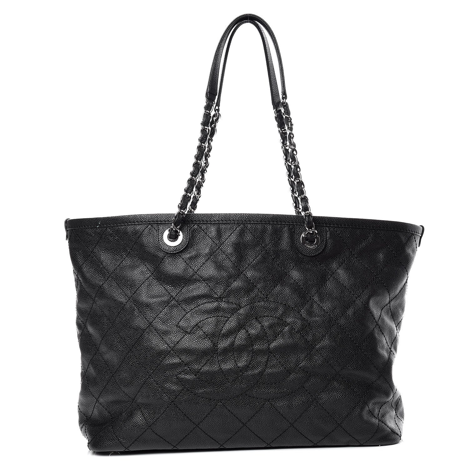 Chanel Grained Calfskin Quilted Large Daily Tote Black 3 of 12