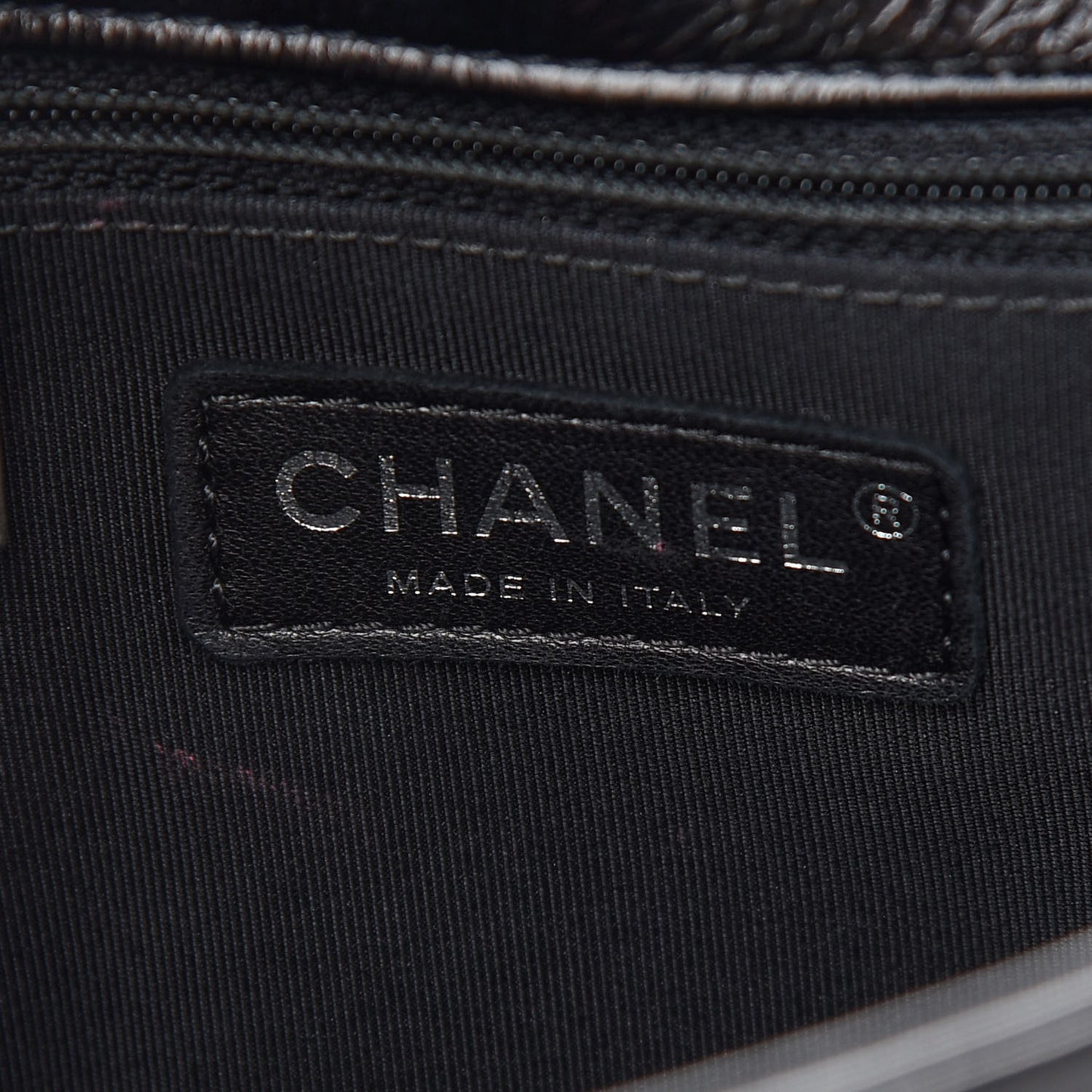 Shiny Goatskin Quilted Flap Black