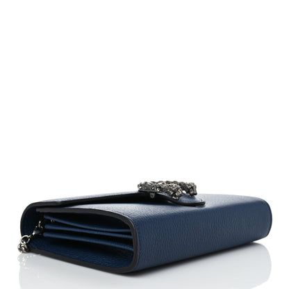 Gucci Dollar Calfskin Crystal Mini Dionysus Chain Wallet Blue Agata Black Diamond 4 of 8