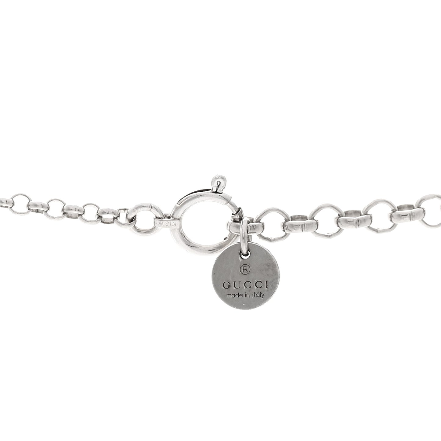 Sterling Silver Small Textured Interlocking G Pendant Necklace
