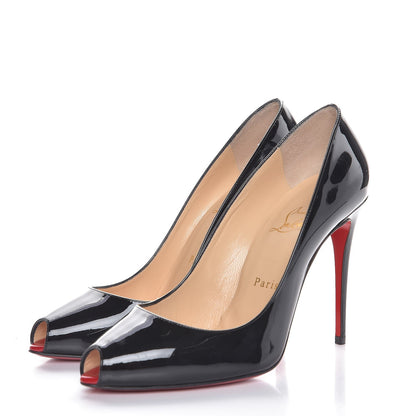 Christian Louboutin Patent Tibur 100 Pumps 38.5 Black 3 of 9