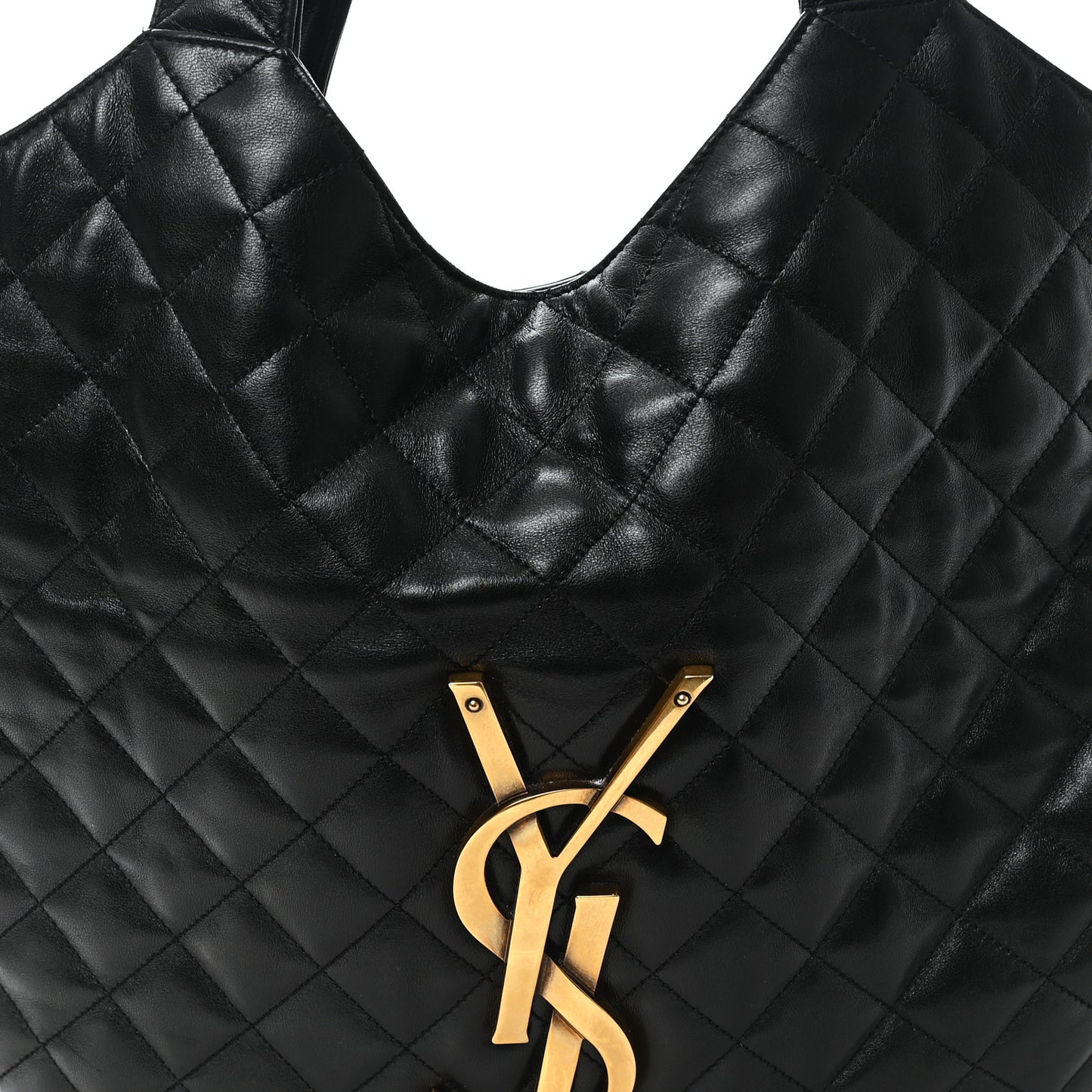 Lambskin Quilted Maxi Icare Shopping Tote Black