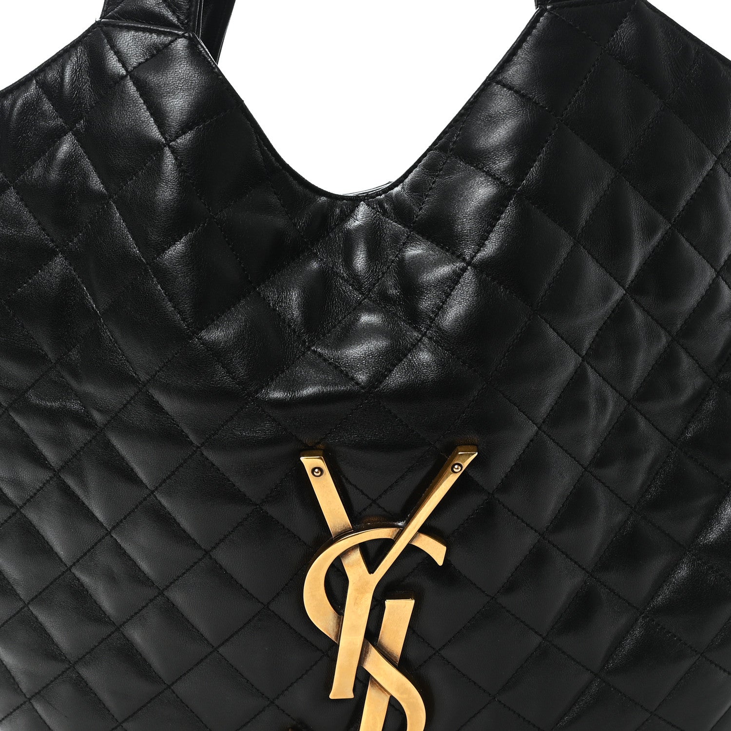 Saint Laurent Lambskin Quilted Maxi Icare Shopping Tote Black 9 of 12