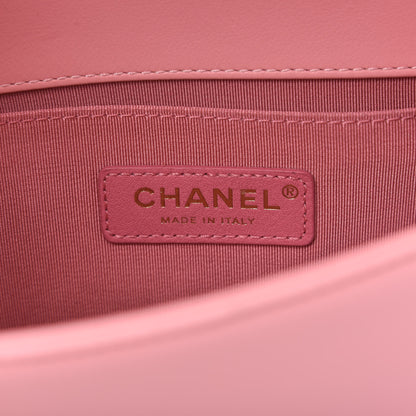 Chanel Calfskin Chevron Embroidered Small Boy Flap Pink 8 of 11