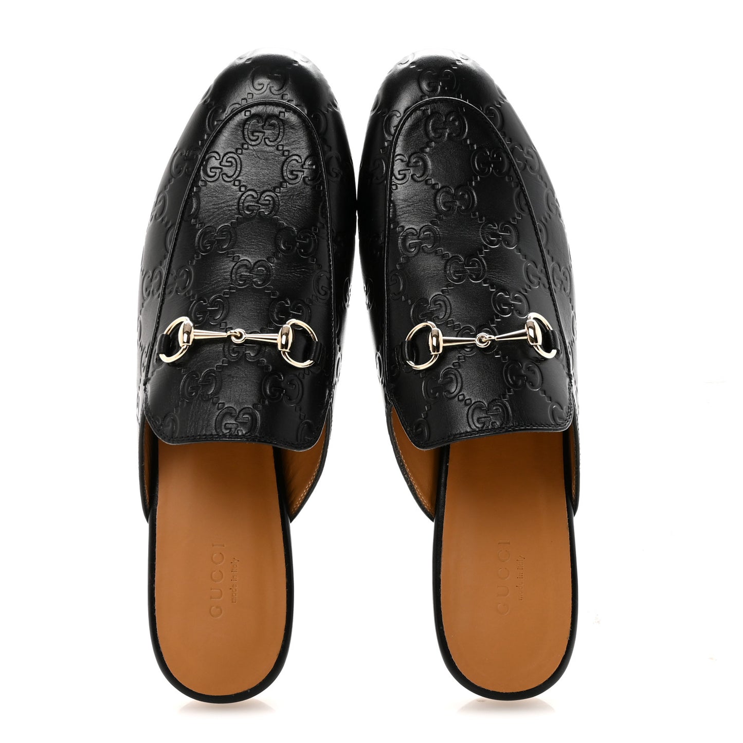 Glamour Calfskin Guccissima Womens Princetown Slippers 40 Black