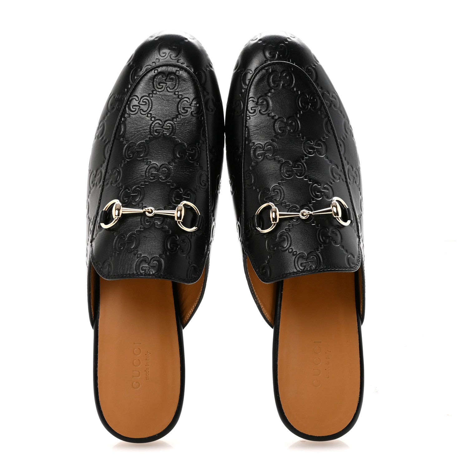 Gucci Glamour Calfskin Guccissima Womens Princetown Slippers 40 Black 2 of 10