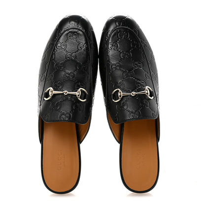 Gucci Glamour Calfskin Guccissima Womens Princetown Slippers 40 Black 2 of 10