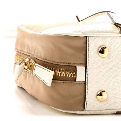 Prada Re-Nylon Saffiano Medium Re-Edition 1978 Two Handle Bag White Biege 8 of 9