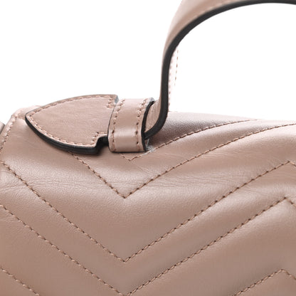 Gucci Calfskin Matelasse Small GG Marmont Top Handle Shoulder Bag Porcelain Rose 15 of 16